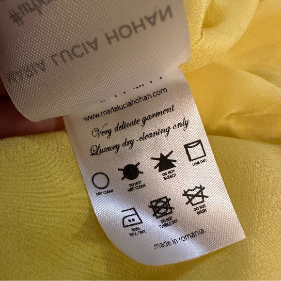 NWT Maria Lucia Hohan Yellow Sparkle Wrap Dress US 4 - Picture 3 of 4